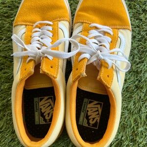 Vans Kids Yellow and Cream Sneakers